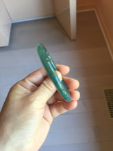 Load image into Gallery viewer, 56mm Certified Type A 100% Natural dark green/blue/gray Guatemala slim round cut Jadeite bangle PJ20-9698