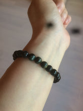 Load image into Gallery viewer, AllaboutjadeCanada.com only. 6.5-7.5mm 100% natural black/blue/green/brown(Wuji, Mocui) jadeite jade beads bracelet AK8 (Add on item, not sale individually. ) .