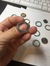 Load image into Gallery viewer, 17.9mm 7 3/4 100% natural type A icy watery green/blue Guatemala jadeite jade band ring group BP76