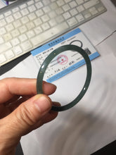 Load image into Gallery viewer, 54.8mm Certified Type A 100% Natural dark green/blue/gray with Guatemala slim round cut Jadeite bangle PJ103-5627