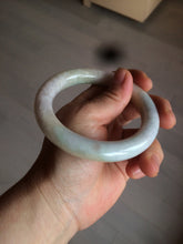 Load image into Gallery viewer, 57.8mm certified 100% natural type A light sunny green/purple/yellow chubby round cut jadeite jade bangle BF36- 9222