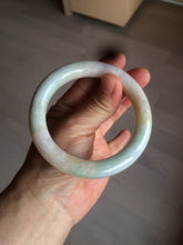 Load image into Gallery viewer, 57.8mm certified 100% natural type A light sunny green/purple/yellow chubby round cut jadeite jade bangle BF36- 9222