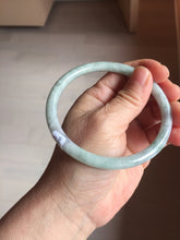 Load image into Gallery viewer, 65mm Certified type A 100% Natural light Green purple white round cut Jadeite bangle PB306-0164