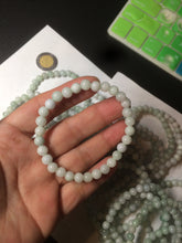 Load image into Gallery viewer, 6-6.4mm 100% natural type A green/white jadeite jade beads bracelet group BF94
