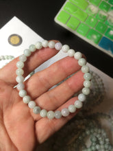 Load image into Gallery viewer, 6-6.4mm 100% natural type A green/white jadeite jade beads bracelet group BF94