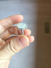 Load image into Gallery viewer, 100% natural type A icy watery white four-prong jadeite jade ring PA162