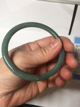 Load image into Gallery viewer, 59mm Certified Type A 100% Natural light green/blue/brown slim round cut Guatemala Jadeite bangle AA56-5836