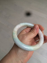 Load image into Gallery viewer, 57.8mm certified 100% natural type A light sunny green/purple/yellow chubby round cut jadeite jade bangle BF36- 9222
