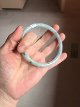 Load image into Gallery viewer, 65mm Certified type A 100% Natural light Green purple white round cut Jadeite bangle PB306-0164