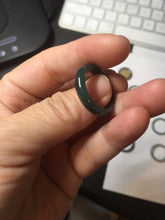 Load image into Gallery viewer, 17.9mm 7 3/4 100% natural type A icy watery green/blue Guatemala jadeite jade band ring group BP76