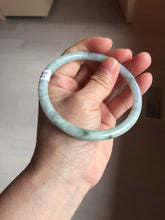 Load image into Gallery viewer, 65mm Certified type A 100% Natural light Green purple white round cut Jadeite bangle PB306-0164