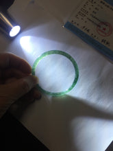 Load image into Gallery viewer, 54.8mm Certified Type A 100% Natural dark green/blue/gray with Guatemala slim round cut Jadeite bangle PJ103-5627