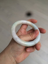 Load image into Gallery viewer, 57.8mm certified 100% natural type A light sunny green/purple/yellow chubby round cut jadeite jade bangle BF36- 9222