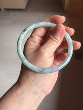 Load image into Gallery viewer, 65mm Certified type A 100% Natural light Green purple white round cut Jadeite bangle PB306-0164
