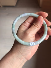 Load image into Gallery viewer, 65mm Certified type A 100% Natural light Green purple white round cut Jadeite bangle PB306-0164