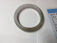 Load image into Gallery viewer, 57mm certified Type A 100% Natural dark green purple white Jadeite Jade bangle Y157-3002