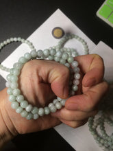 Load image into Gallery viewer, 6-6.4mm 100% natural type A green/white jadeite jade beads bracelet group BF94