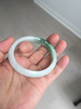 Load image into Gallery viewer, 47mm certified 100% natural Type A sunny green white oval jadeite jade bangle BP49-9340