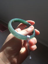 Load image into Gallery viewer, 58.6mm Certified Type A 100% Natural dark green/blue/gray/black with flying snow Guatemala Jadeite bangle BS155-0123
