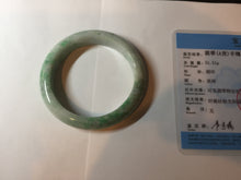 Load image into Gallery viewer, 55.6 mm Certified type A 100% Natural sunny green/white Jadeite bangle AY83-3466