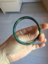 Load image into Gallery viewer, 53mm Certified Type A 100% Natural dark green/blue/gray Guatemala slim round cut Jadeite bangle PJ18-2595