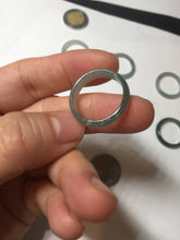 Load image into Gallery viewer, 17.7mm 7 1/2 100% natural type A icy watery green/blue icy watery Guatemala jadeite jade band ring group BP77