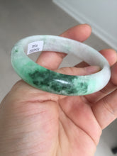 Load image into Gallery viewer, 47mm certified 100% natural Type A sunny green white oval jadeite jade bangle BP49-9340