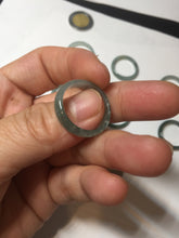 Load image into Gallery viewer, 17.7mm 7 1/2 100% natural type A icy watery green/blue icy watery Guatemala jadeite jade band ring group BP77