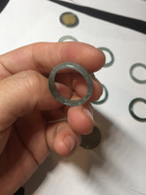 Load image into Gallery viewer, 17.7mm 7 1/2 100% natural type A icy watery green/blue icy watery Guatemala jadeite jade band ring group BP77