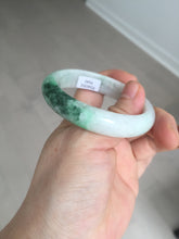 Load image into Gallery viewer, 47mm certified 100% natural Type A sunny green white oval jadeite jade bangle BP49-9340