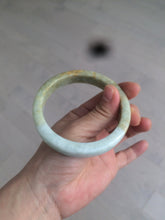 Load image into Gallery viewer, 59.5mm certified Type A 100% Natural light green/brown square Jadeite Jade bangle R101-1758