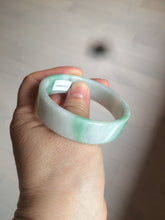 Load image into Gallery viewer, 52.5mm Certified type A 100% Natural sunny green/purple/white square Jadeite Jade bangle AX45-4714