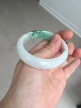 Load image into Gallery viewer, 47mm certified 100% natural Type A sunny green white oval jadeite jade bangle BP49-9340
