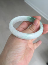 Load image into Gallery viewer, 47mm certified 100% natural Type A sunny green white oval jadeite jade bangle BP49-9340