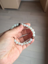 Load image into Gallery viewer, 6.8-7.2mm size 50-58mm 100% natural type A icy watery white brown jadeite jade beads bracelet PB76