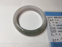 Load image into Gallery viewer, 57.5mm certified Type A 100% Natural dark green purple white Jadeite Jade bangle Y158-3015