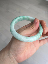 Load image into Gallery viewer, 55.6 mm Certified type A 100% Natural sunny green/white Jadeite bangle AY83-3466
