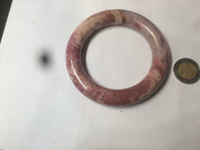Load image into Gallery viewer, 56mm 100% natural chubby pink rose stone (Rhodonite) round cut bangle XY70