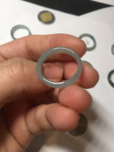 Load image into Gallery viewer, 17.7mm 7 1/2 100% natural type A icy watery green/blue icy watery Guatemala jadeite jade band ring group BP77