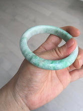 Load image into Gallery viewer, 55.6 mm Certified type A 100% Natural sunny green/white Jadeite bangle AY83-3466