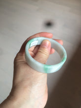 Load image into Gallery viewer, 52.5mm Certified type A 100% Natural sunny green/purple/white square Jadeite Jade bangle AX45-4714