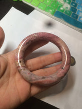 Load image into Gallery viewer, 56mm 100% natural chubby pink rose stone (Rhodonite) round cut bangle XY70