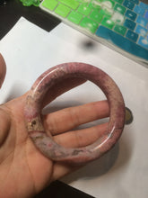 Load image into Gallery viewer, 56mm 100% natural chubby pink rose stone (Rhodonite) round cut bangle XY70