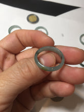 Load image into Gallery viewer, 17.7mm 7 1/2 100% natural type A icy watery green/blue icy watery Guatemala jadeite jade band ring group BP77