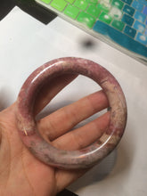 Load image into Gallery viewer, 56mm 100% natural chubby pink rose stone (Rhodonite) round cut bangle XY70