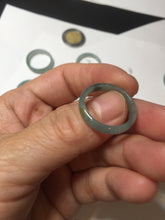 Load image into Gallery viewer, 17.7mm 7 1/2 100% natural type A icy watery green/blue icy watery Guatemala jadeite jade band ring group BP77