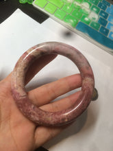 Load image into Gallery viewer, 56mm 100% natural chubby pink rose stone (Rhodonite) round cut bangle XY70