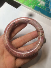 Load image into Gallery viewer, 56mm 100% natural chubby pink rose stone (Rhodonite) round cut bangle XY70