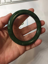 Load image into Gallery viewer, 57.5mm Certified 100% Natural Deep Pine Green/Black "Serene Ember Forest" Nephrite (red-skin nephrite 红皮碧玉) Bangle HT168-18-3922
