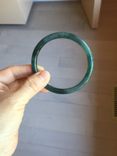 Load image into Gallery viewer, 59.8mm Certified Type A 100% Natural light green/blue/gray Guatemala slim round cut Jadeite bangle PJ16-9684